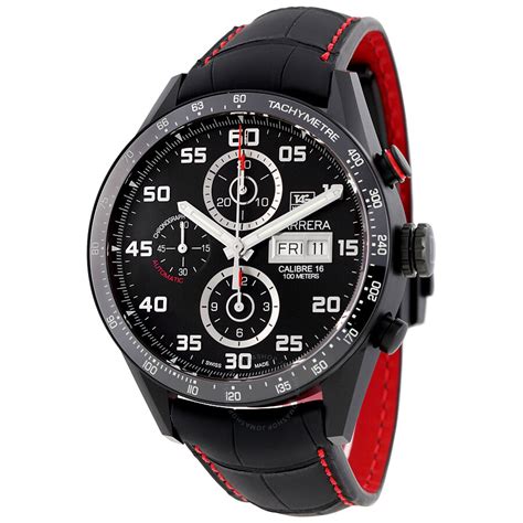 replica carrera black dial chronograph automatic men's watch|tag heuer carrera chronograph.